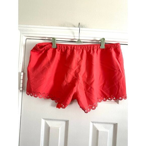 CABANA LIFE Coral UPF Protection Scalloped Trim Shorts Cover Up Beach Pool Sz L - Picture 4 of 5